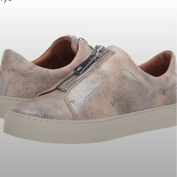 Sneakers Frye Lena Zip Low Frye Lena Zip Low 78288 Womens Pink Leather  Zipper Lifestyle